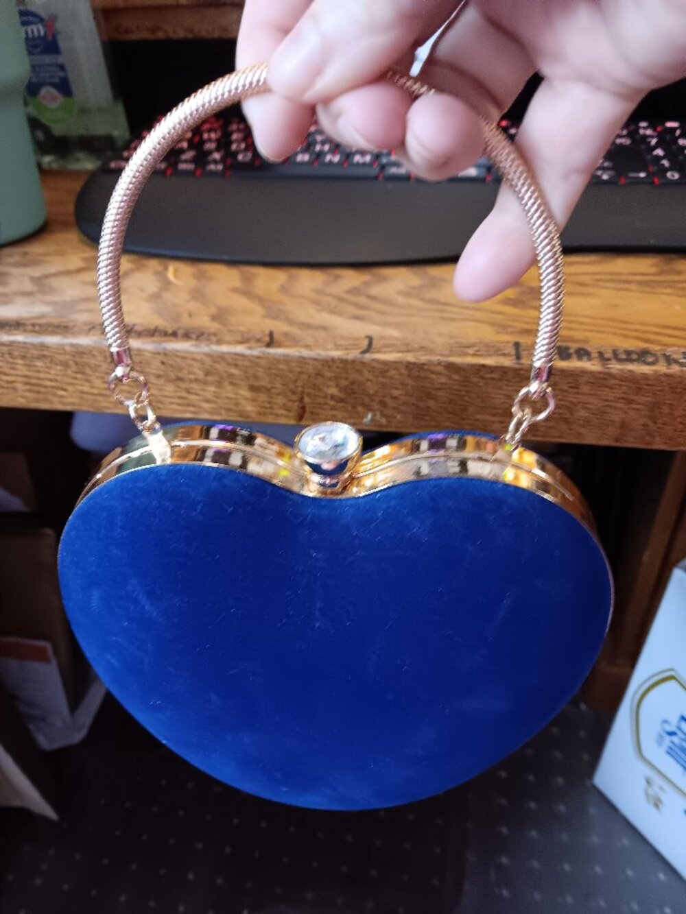 BLUE Suede Heart of the ocean Purse~clutch  GORGEOUS NWOT~~LQQK!***READ***
